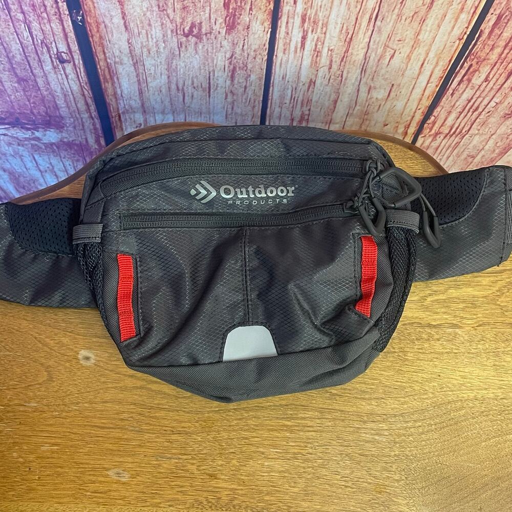 Outdoor Products Echo Waist Pack 3.3 L Fanny Dark Grey Red Nylon Unisex EUC